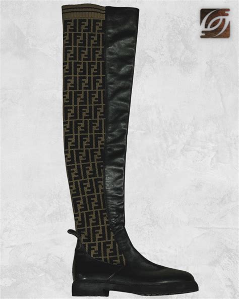 fendi rockoko thigh high boots|fendi ladies boots.